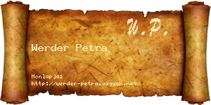 Werder Petra névjegykártya
